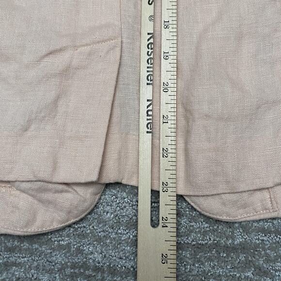 J.Jill Love Linen Blazer Womens Small Pink 100% Linen One Button Lightweight - Picture 11 of 11
